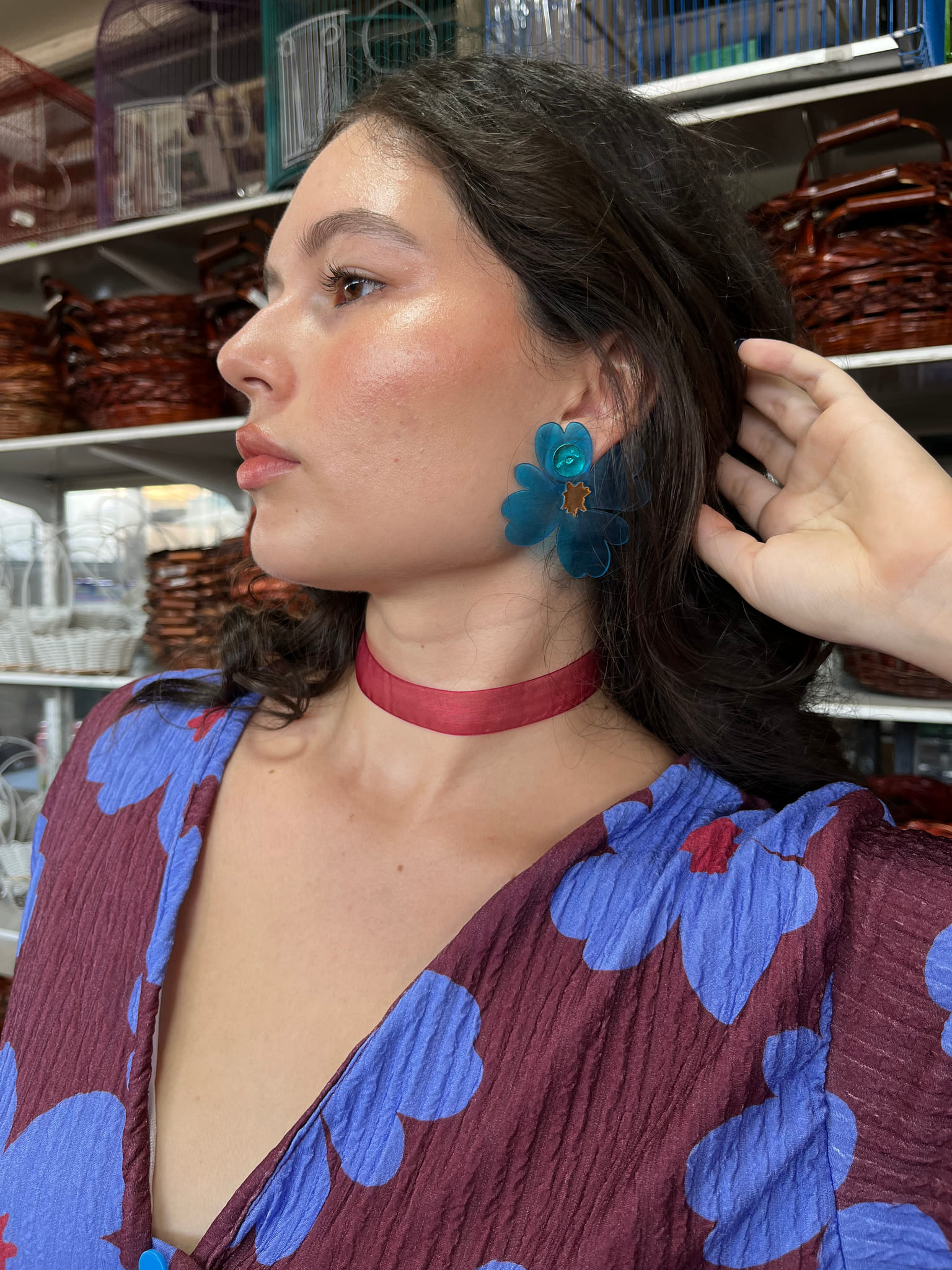 Aretes dalia celeste